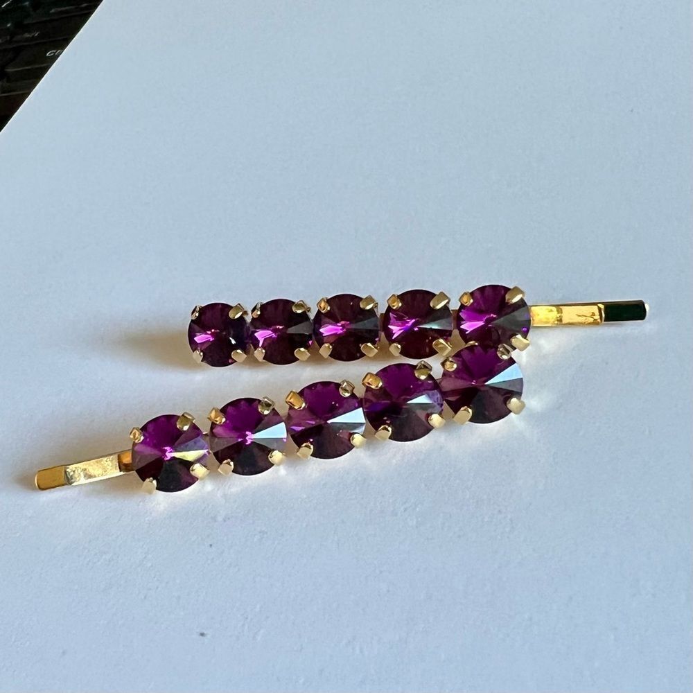 Handcrafted hair clip with Swarovski crystals